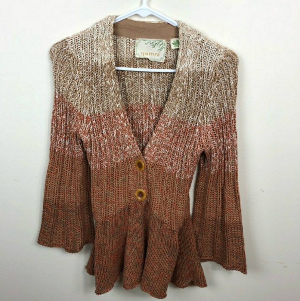 Anthropologie Neutral Rust Clored Sweater Size S